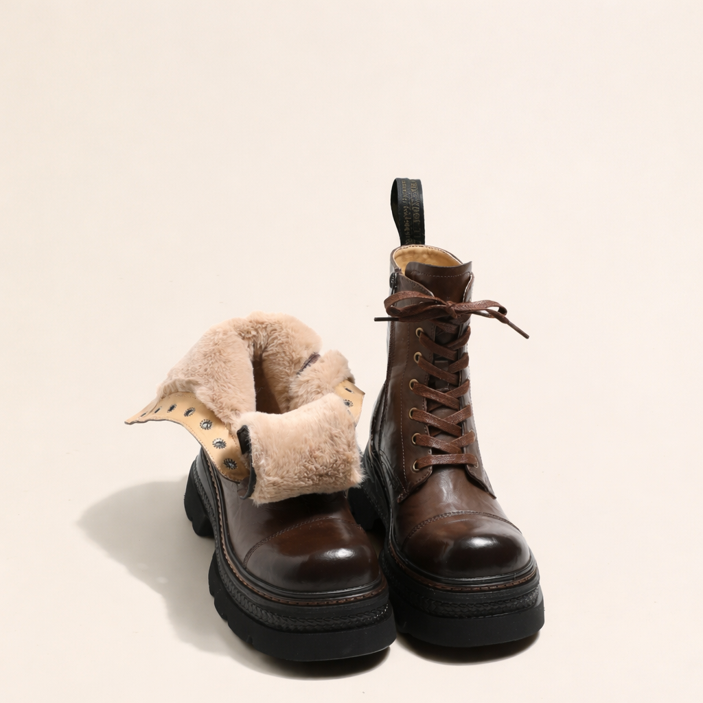 Halbhohe Schnürstiefel für Damen - Vianey