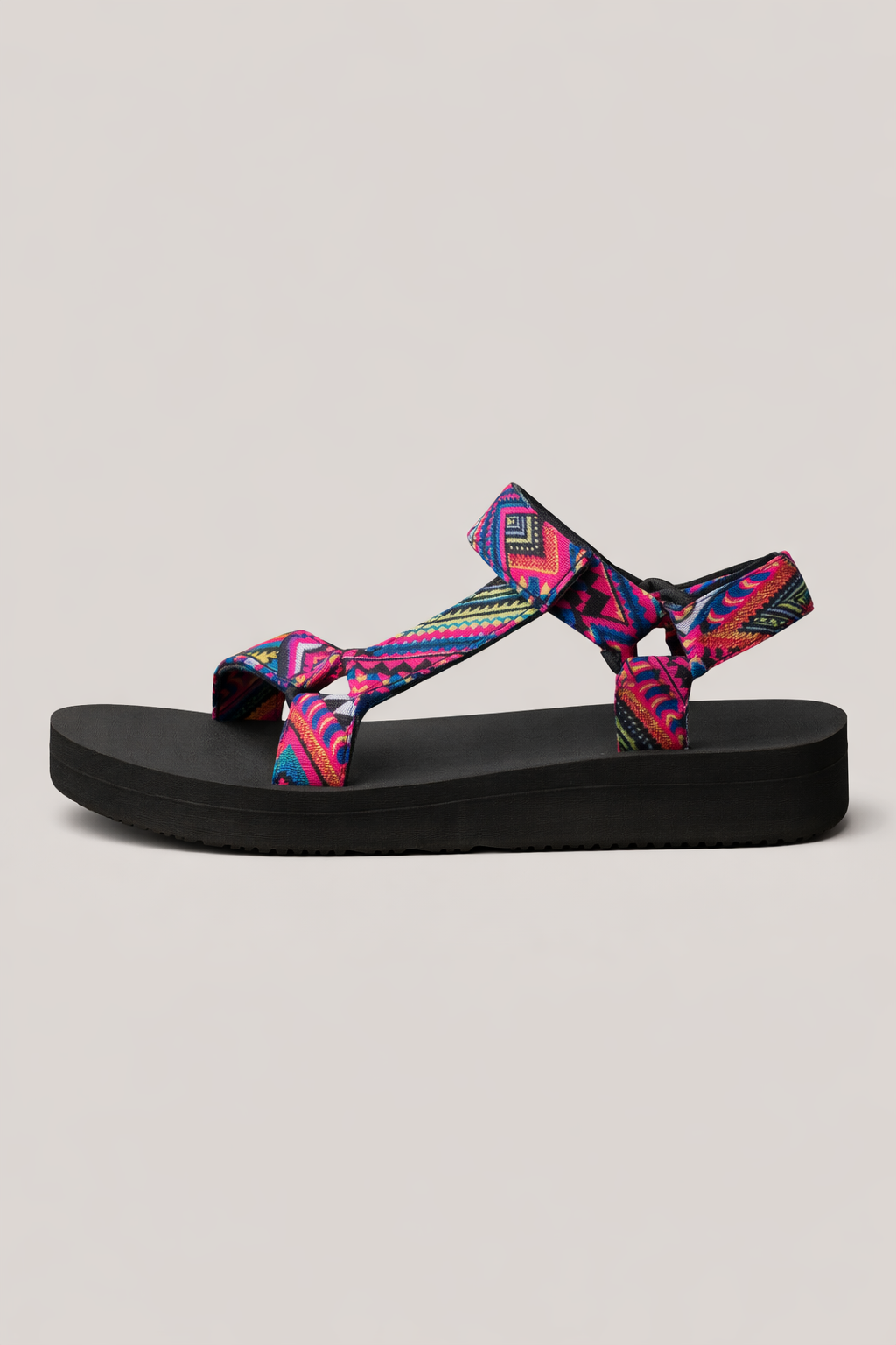 Orthopädische Damensandalen mit bedruckten Riemen - Tanja