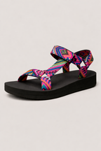 Orthopädische Damensandalen mit bedruckten Riemen - Tanja