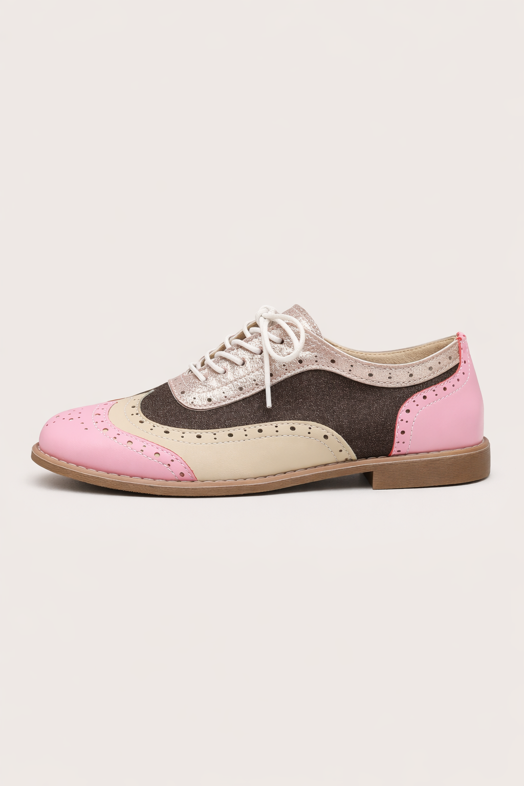 Mehrfarbiger Oxford-Schuh für Damen mit glänzender Oberfläche - Aurora