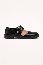 Damen geschlossene Schuhe Schnalle Seite dicke Sohle - Caterina