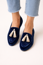 Samtige Loafer mit Quasten für Frauen - Hannah