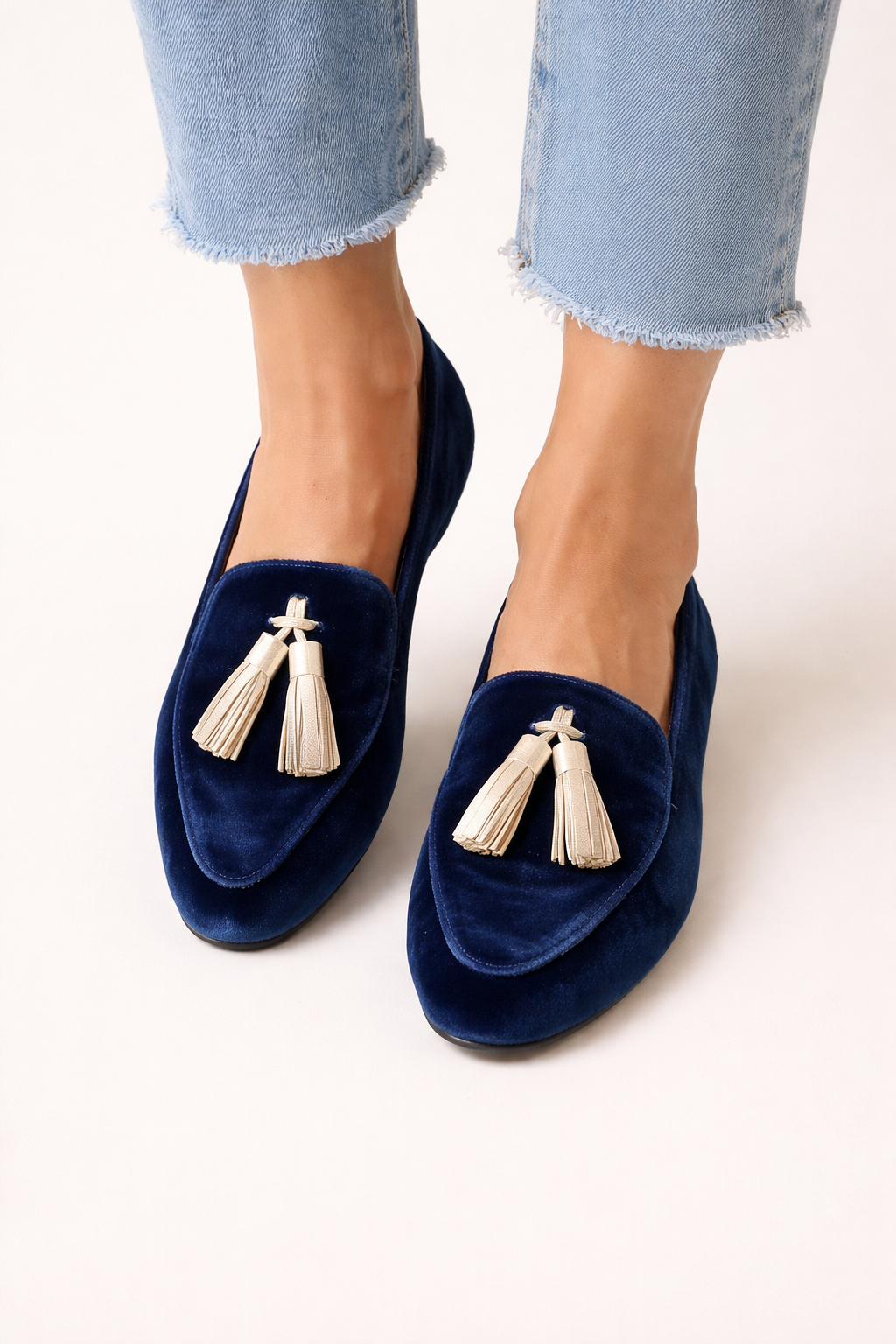 Samtige Loafer mit Quasten für Frauen - Hannah