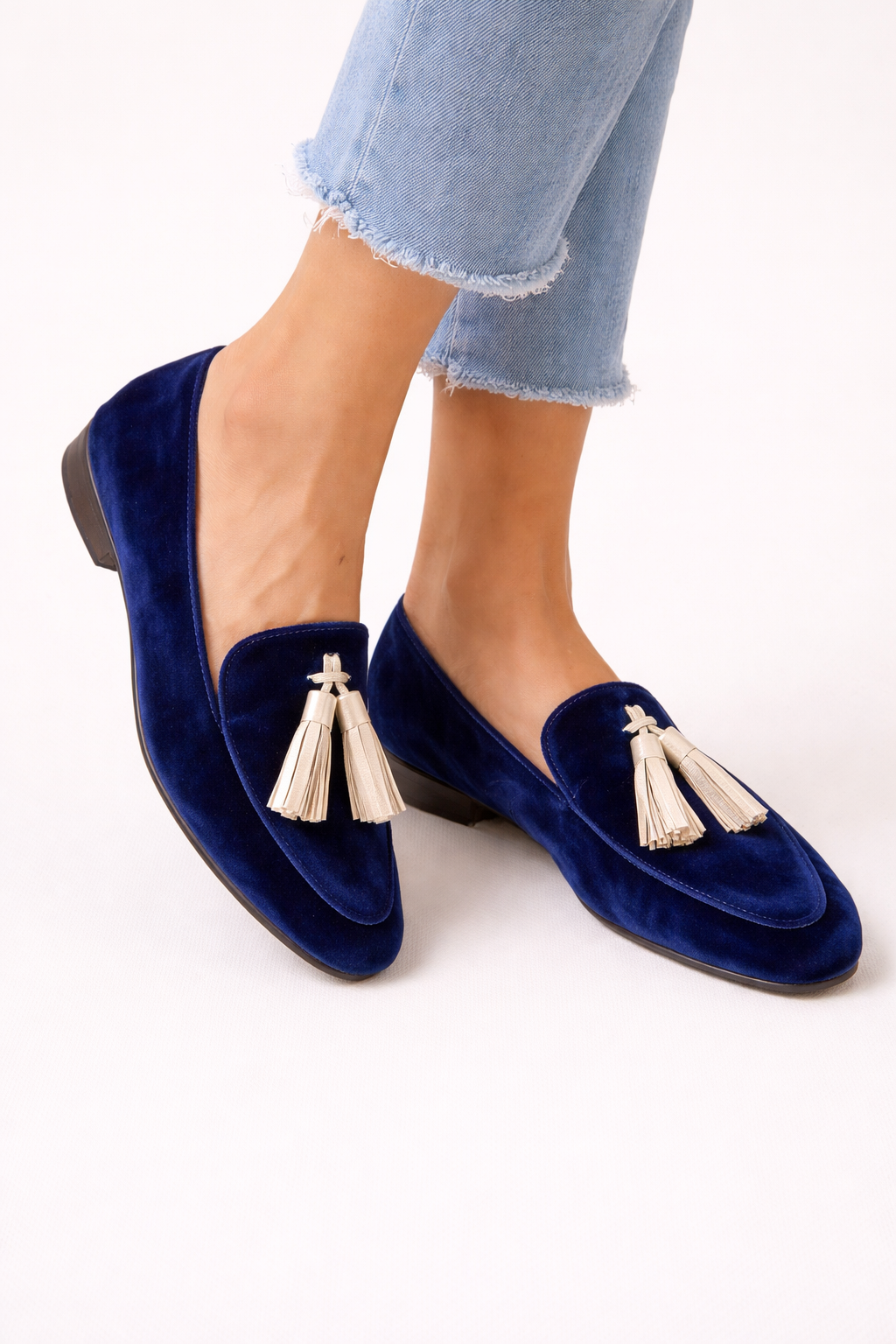 Samtige Loafer mit Quasten für Frauen - Hannah
