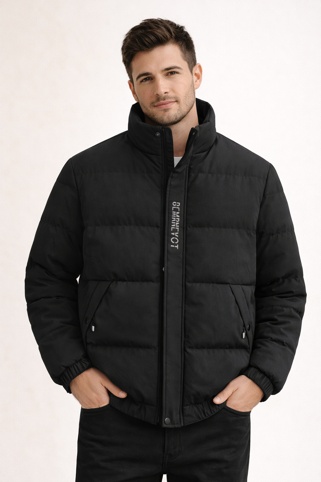 Wattierte Herrenjacke mit Stehkragen - Brevon