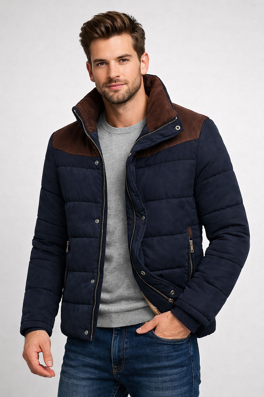 Leichte Herrenjacke mit Reißverschluss - Selkan