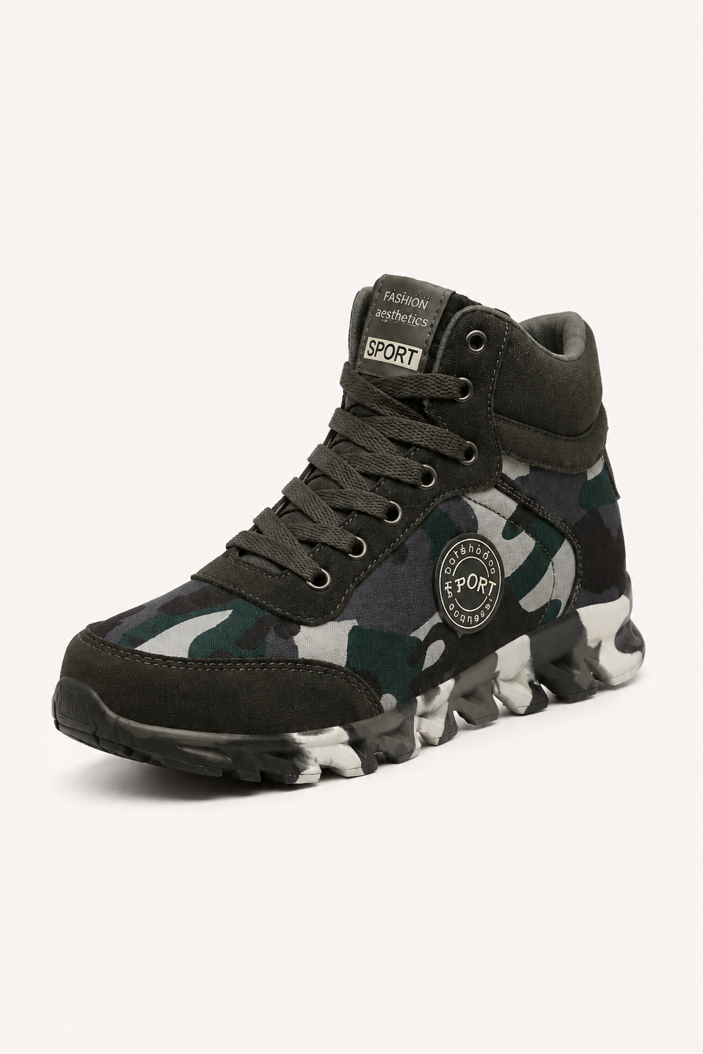 Lässige Damenstiefeletten mit Camouflage-Muster und mittlerem Schaft – Georgina