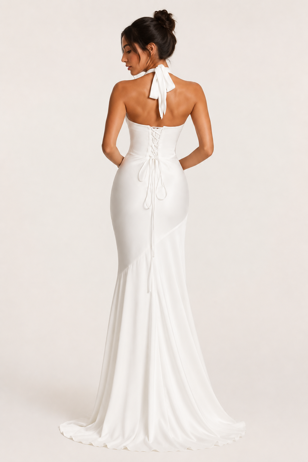Langes Halter-Kleid für Damen im Meerjungfrauen-Schnitt – Dagmar