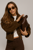 Damenjacke aus Wildleder mit Fronttaschen - Mireane