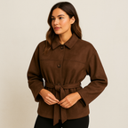 Damenjacke aus Wildleder mit Gürtel - Avelise