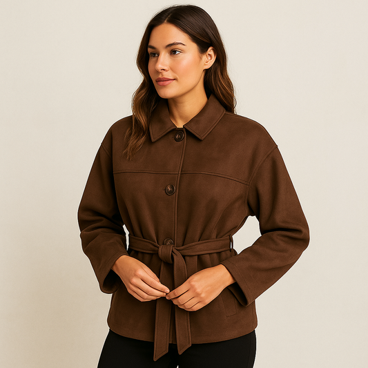 Damenjacke aus Wildleder mit Gürtel - Avelise