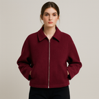 Kurze Wolljacke mit Reißverschluss für Damen - Sonia