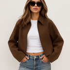 Kurze Wolljacke mit Reißverschluss für Damen - Sonia