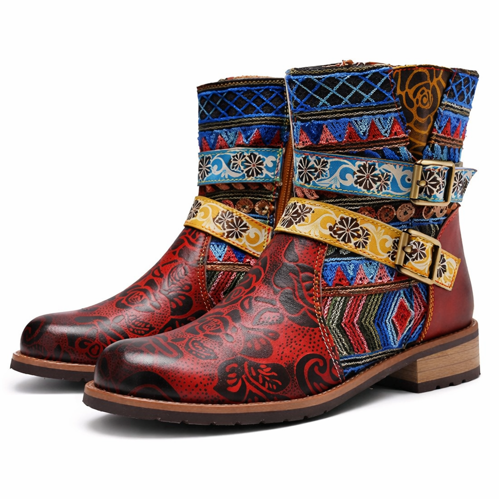 Dekorative halbhohe Damenstiefel - Kjersti