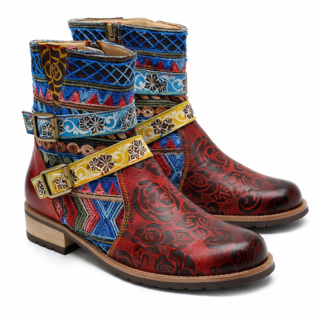 Dekorative halbhohe Damenstiefel - Kjersti