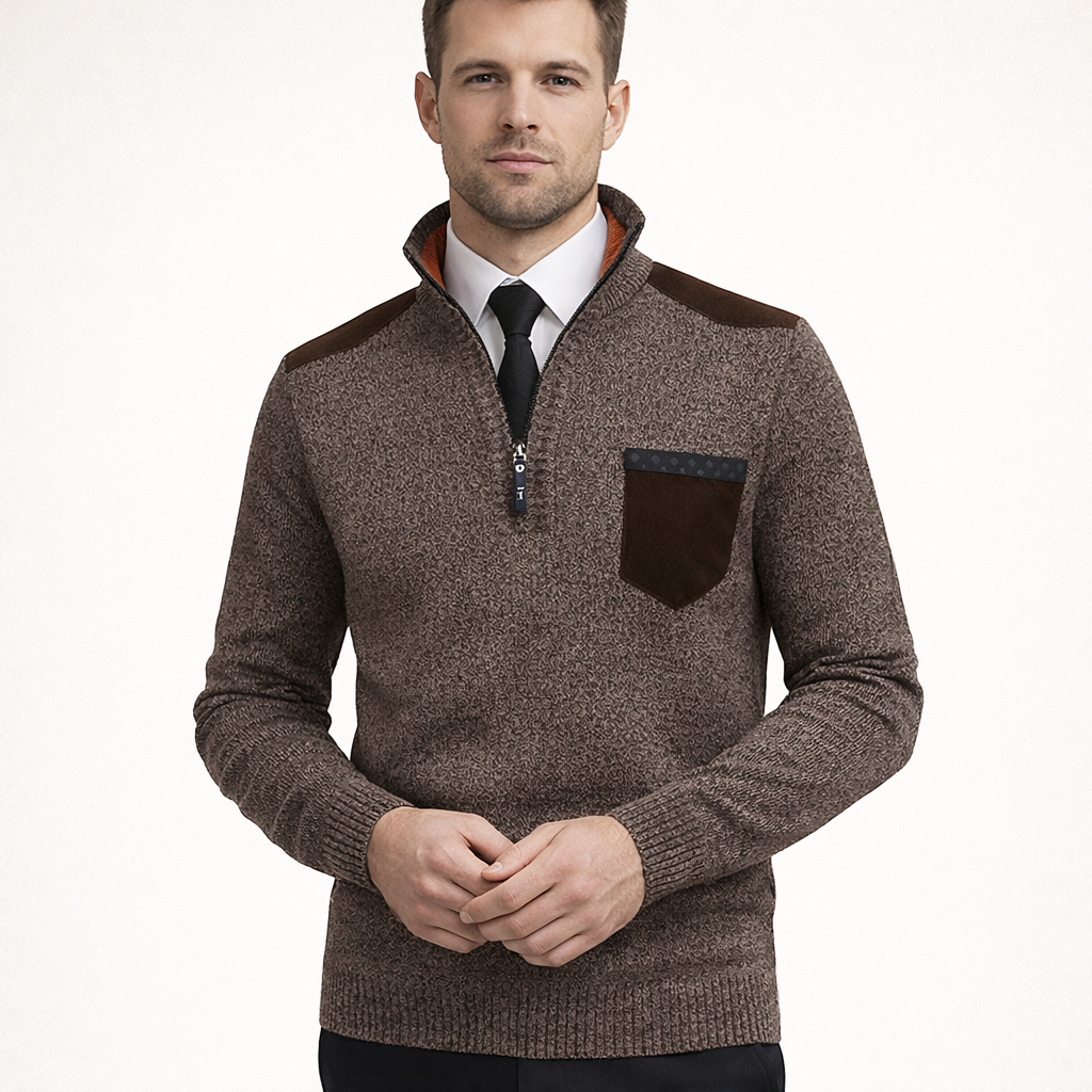 Herren-Rollkragenpullover mit Reißverschluss - Rethan
