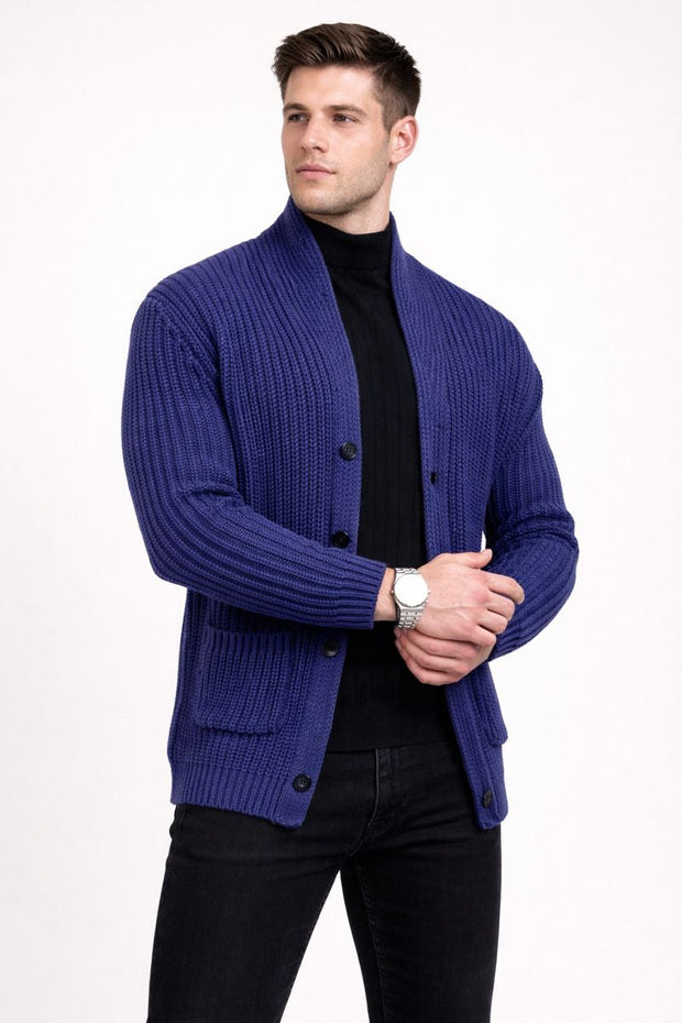 Herrenstrickjacke mit Knöpfen - Varex