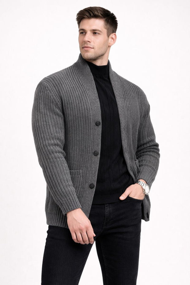Herrenstrickjacke mit Knöpfen - Varex