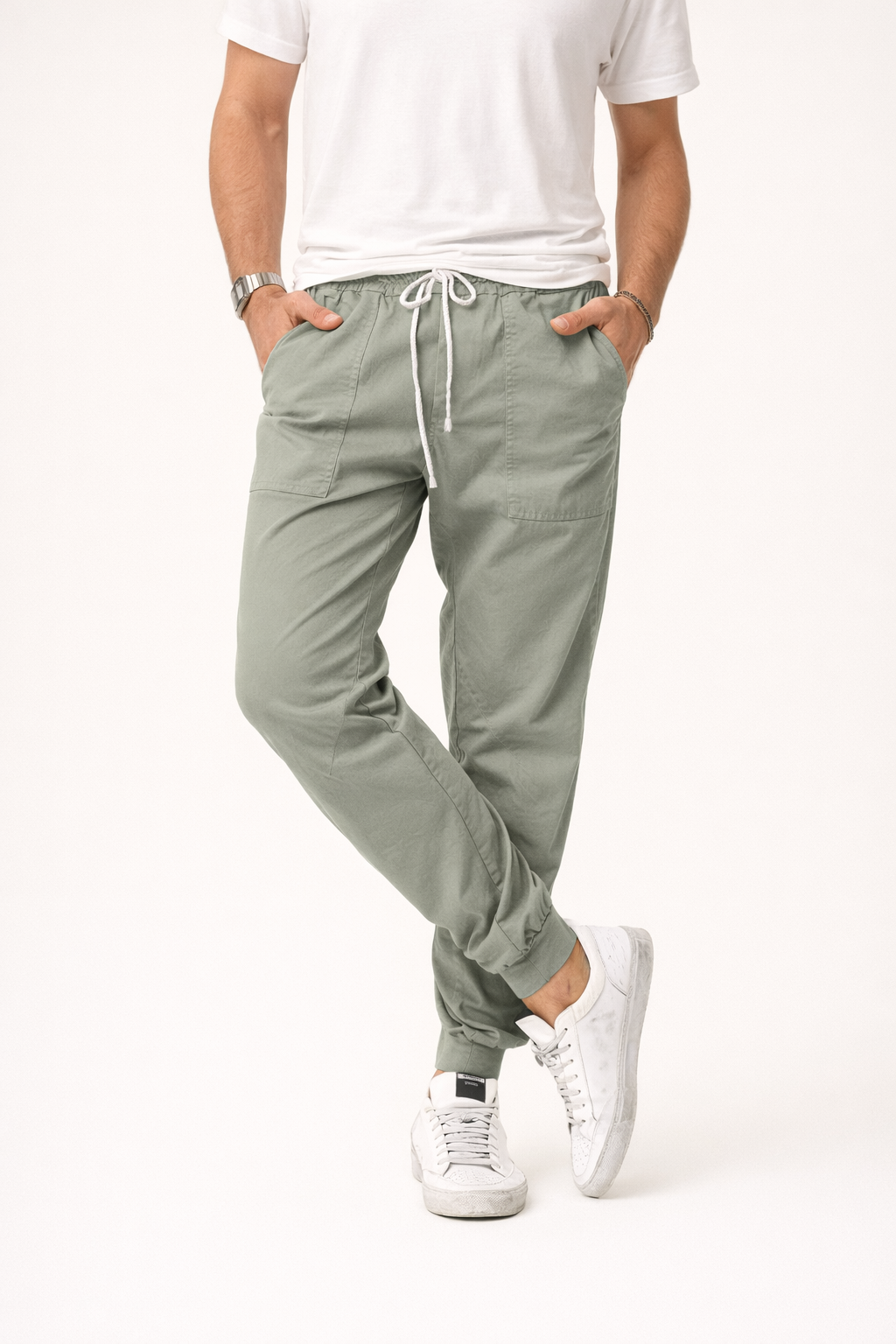 Konische Herren-Jogginghose mit Kordelzug und Taschen - Falk