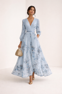 Langes Partykleid mit Blumenmuster für Frauen - Beatrice