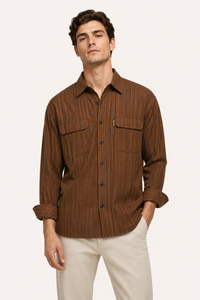 Langärmeliges gestreiftes Hemd im mediterranen Stil für Herren - Kilian