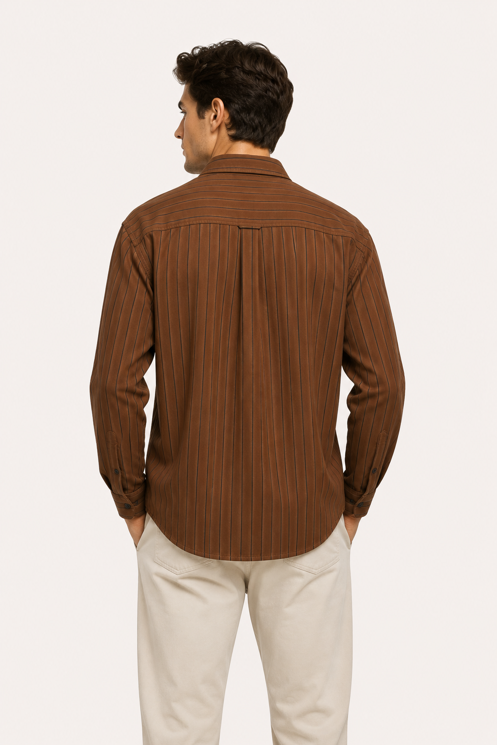 Langärmeliges gestreiftes Hemd im mediterranen Stil für Herren - Kilian