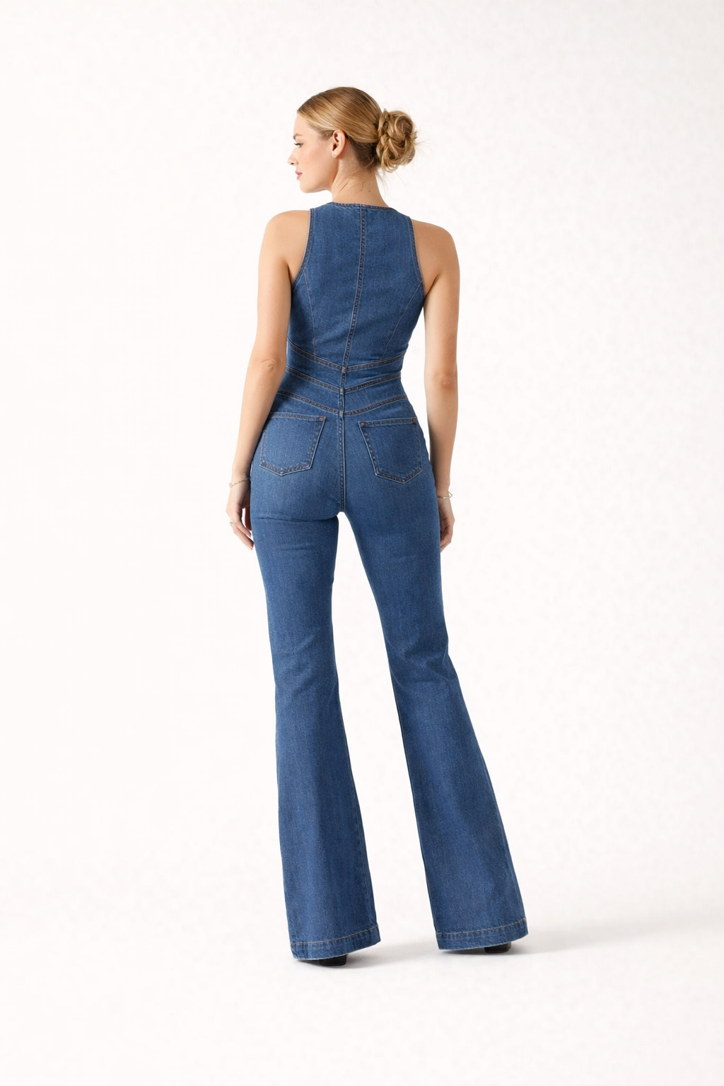 Lässiger Damen-Jumpsuit aus Denim mit Reißverschluss - Yselle