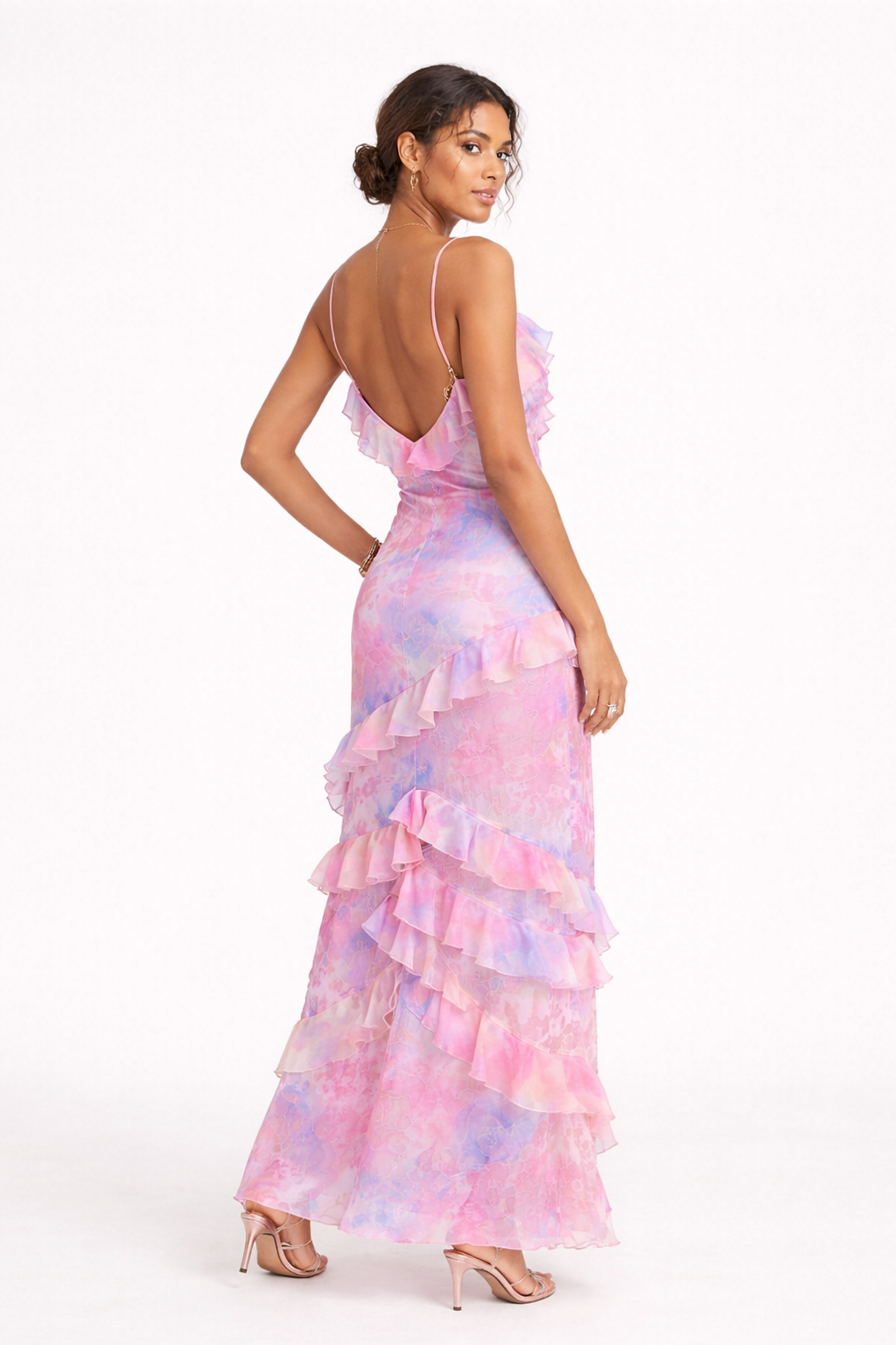 Langes gerafftes Partykleid für Frauen - Felinge