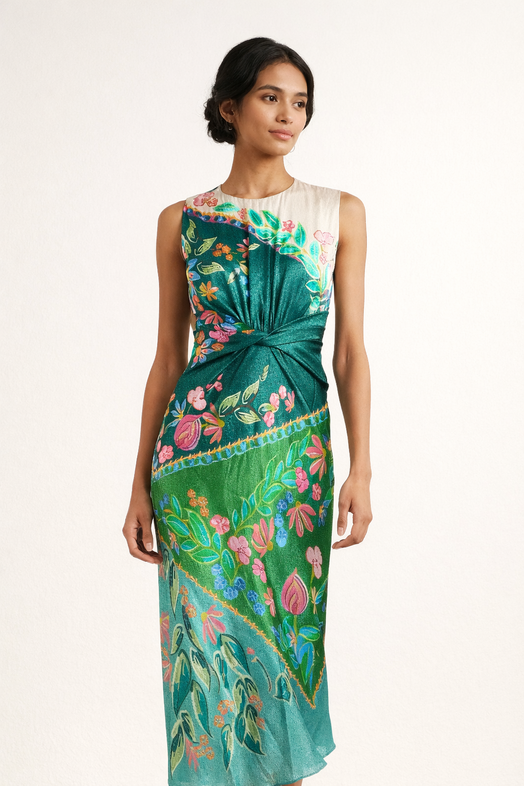 Damen ärmelloses ärmelloses Sommer Party Style bedrucktes Midi Kleid - Agnese