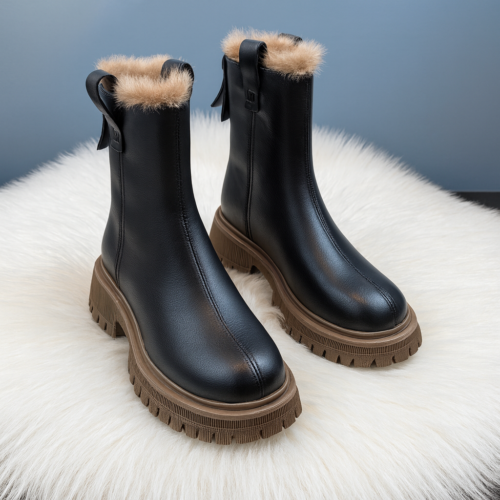 Robuste Damenstiefelette mit Plüschfutter - Maeryn