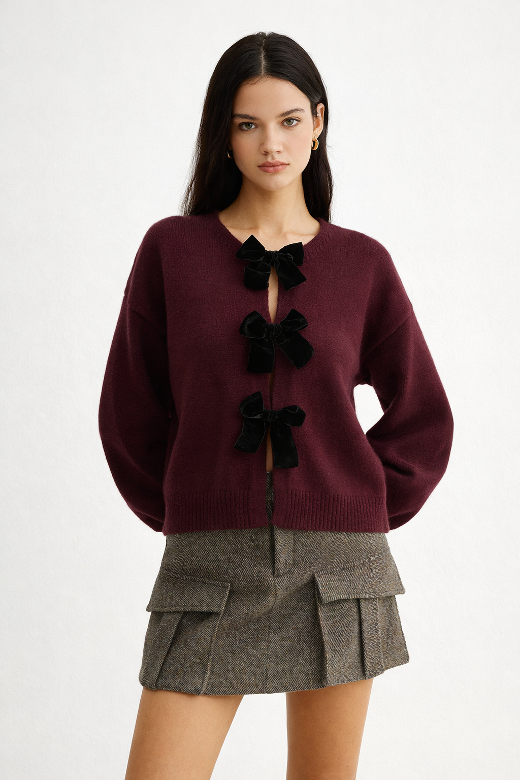 Damen Vintage Pullover mit Schleifen - Olatz