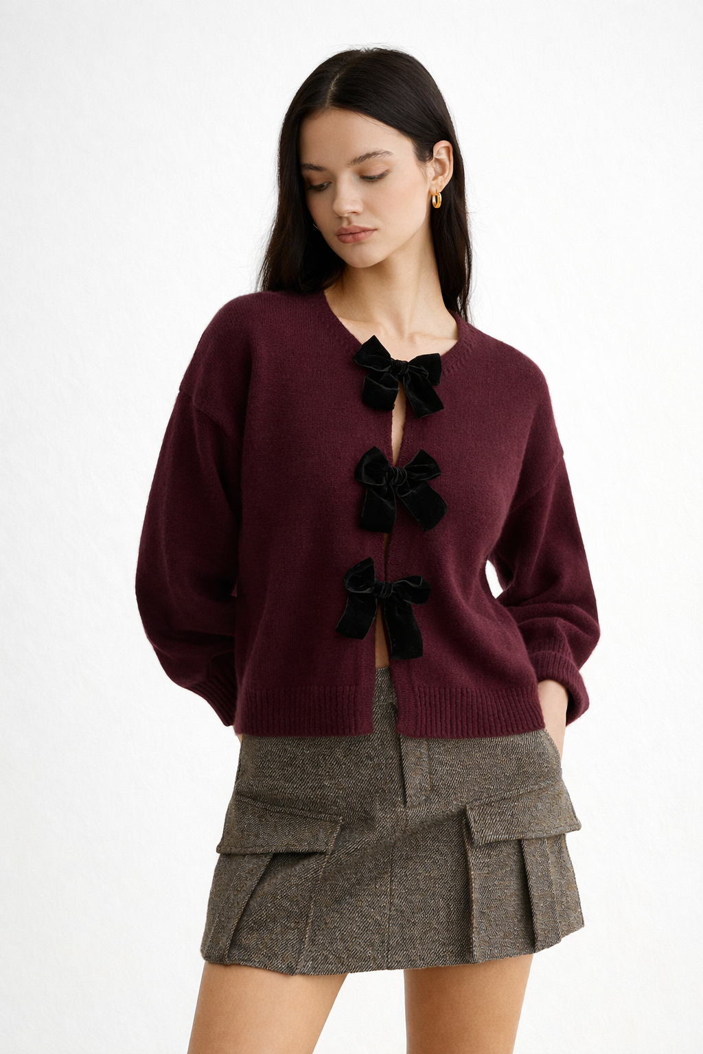Damen Vintage Pullover mit Schleifen - Olatz