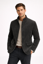 Herren Cordblazer mit Mao-Kragen und Pattentaschen - Mauro