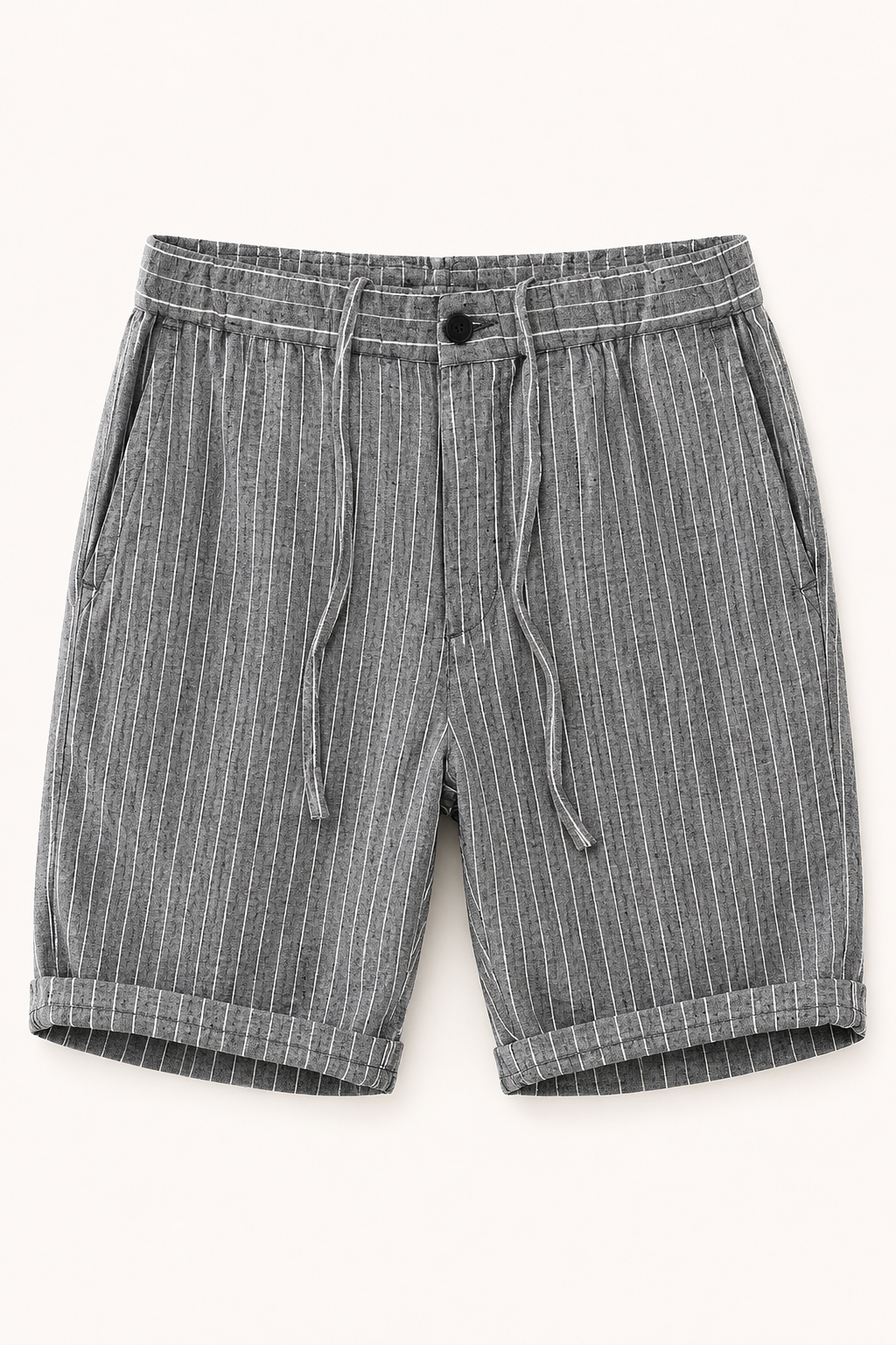 Herren Leinen Bermuda Shorts vertikale Streifen - Nadal