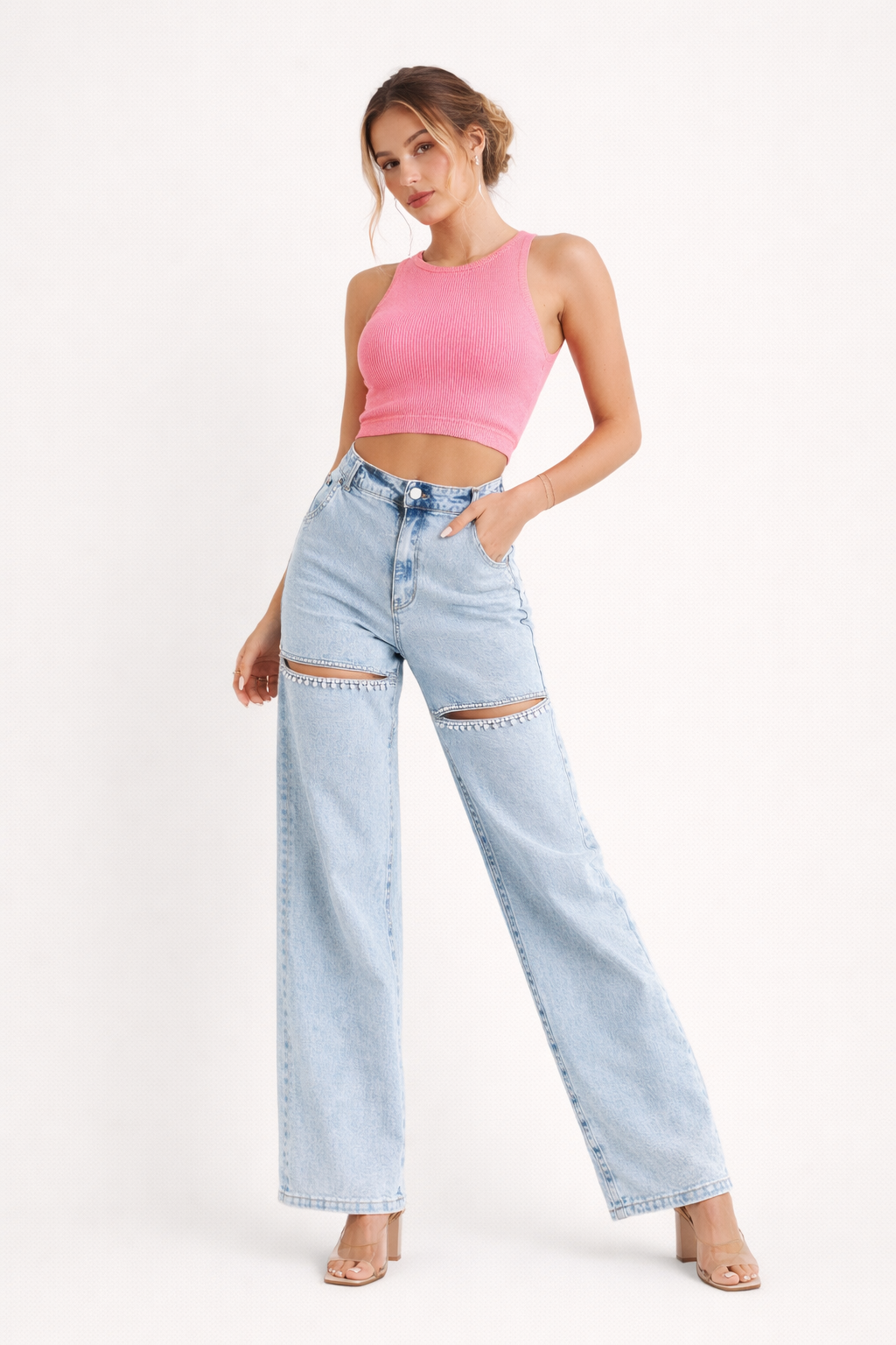Schlaghose mit hoher Taille für Frauen - Emilia