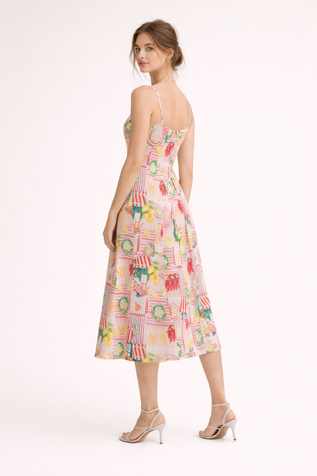 Frühlingshaftes Midikleid mit Kunstdruck - Bianca