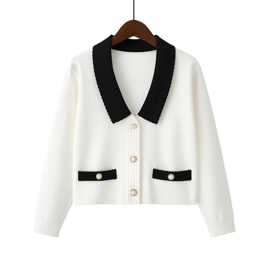 Kurze strukturierte Strickjacke - Irène