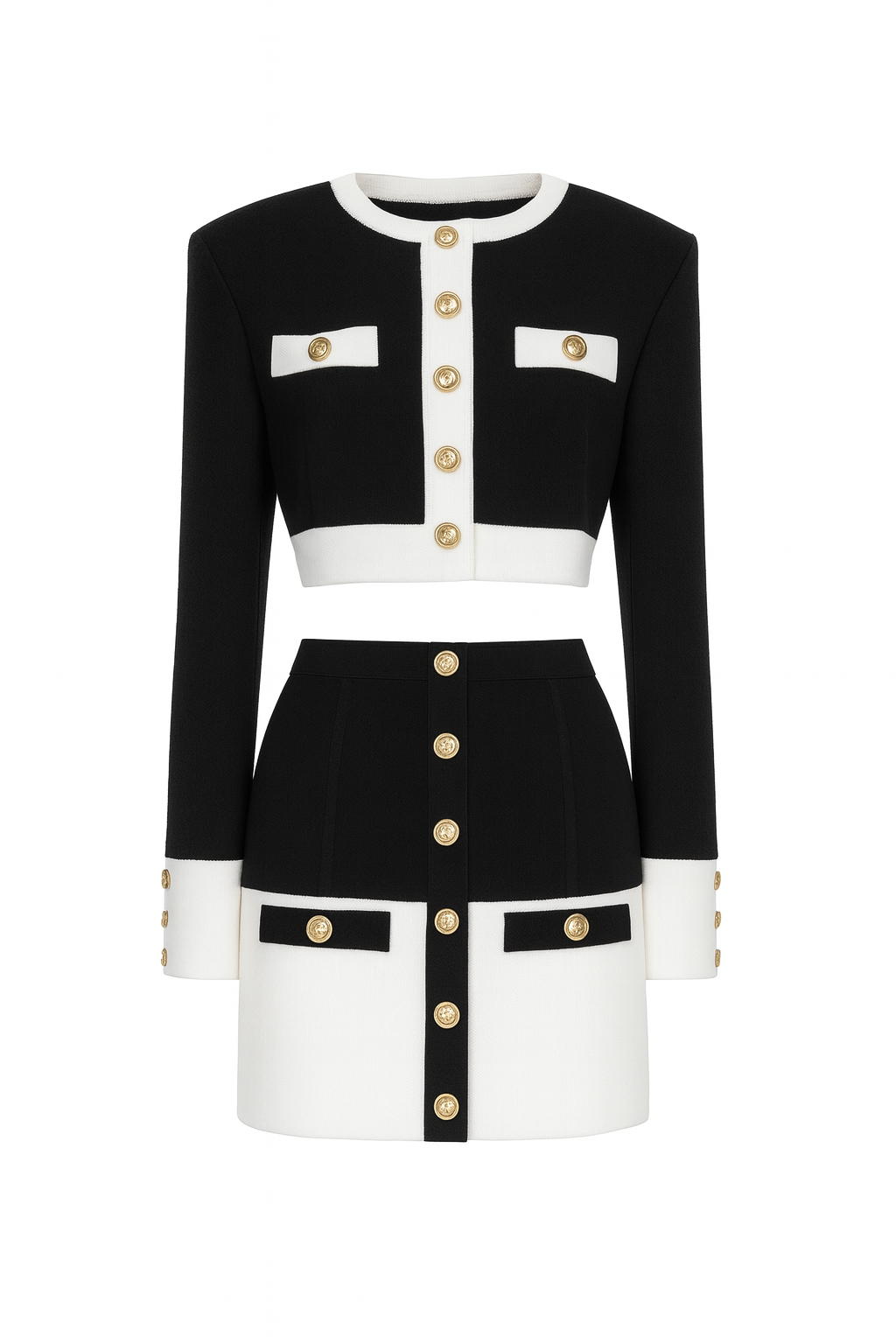 Strukturierter Strickrock und kurze Strickjacke - Roxane