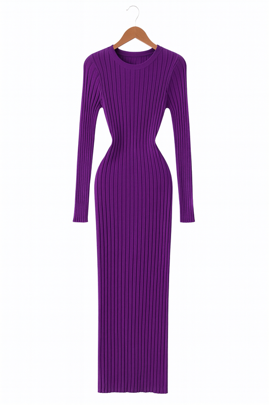 Langärmeliges Kleid aus Feinstrick - Elina