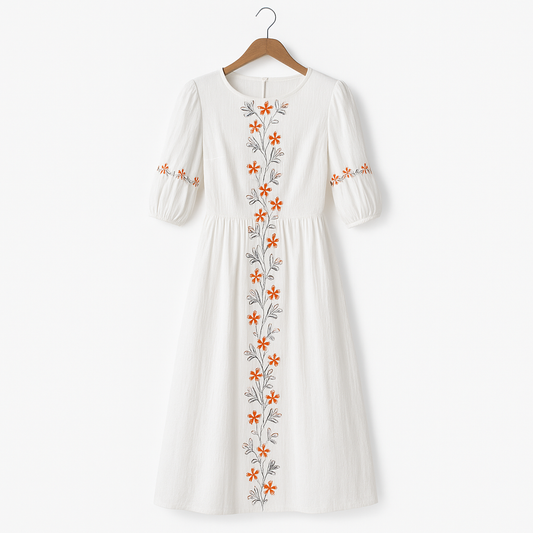 Robe en coton à manches trois-quarts - Carmona