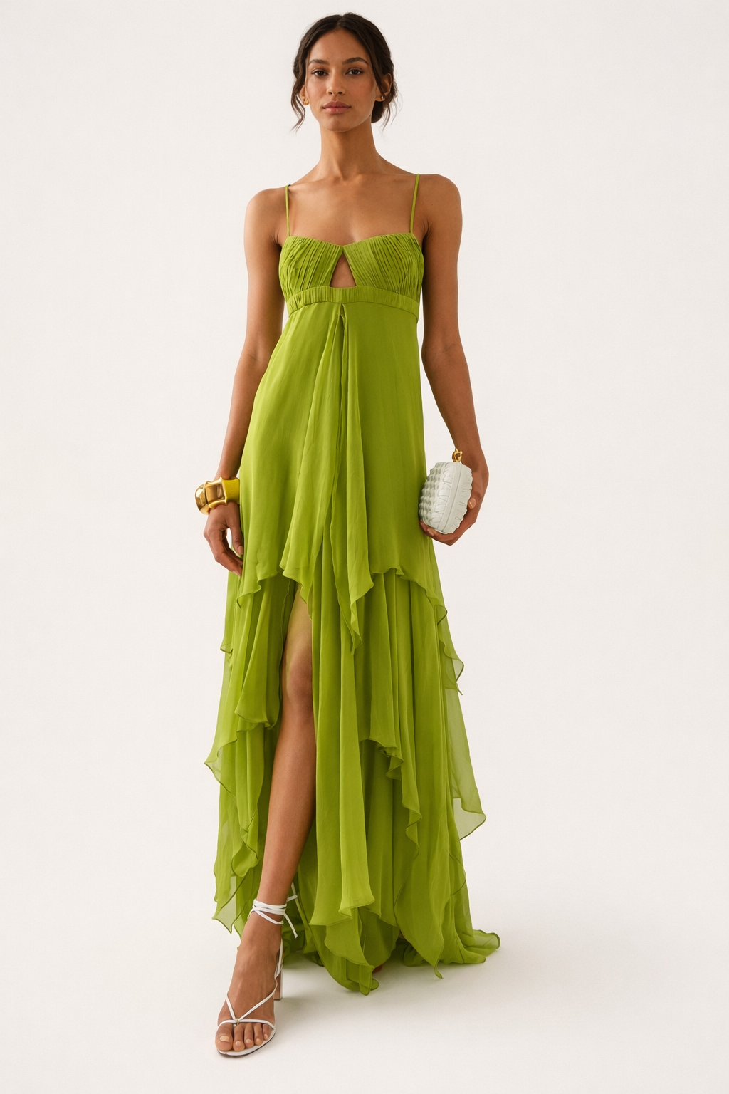 Maxikleid für Frauen mit Schlitz vorne - Helga