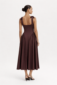 Midikleid mit quadratischem Ausschnitt für Frauen - Brigitte