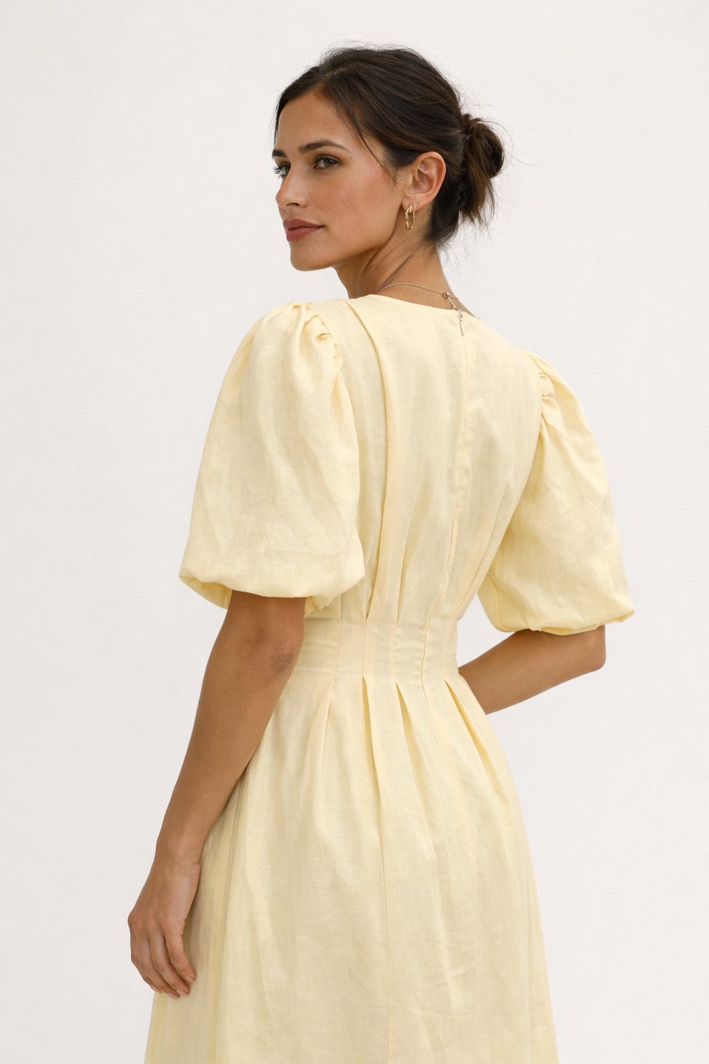 Midikleid mit Puffärmeln für Frauen - Frieda