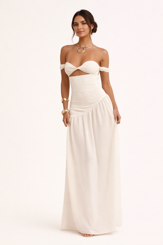 Robe longue pour femme avec fente sur le devant - Helga