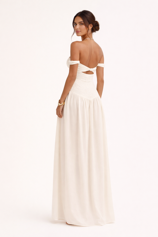 Robe longue pour femme avec fente sur le devant - Helga