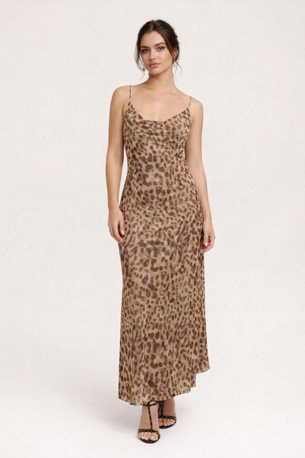 Maxikleid mit Leopardenmuster für Frauen - Brunhilde