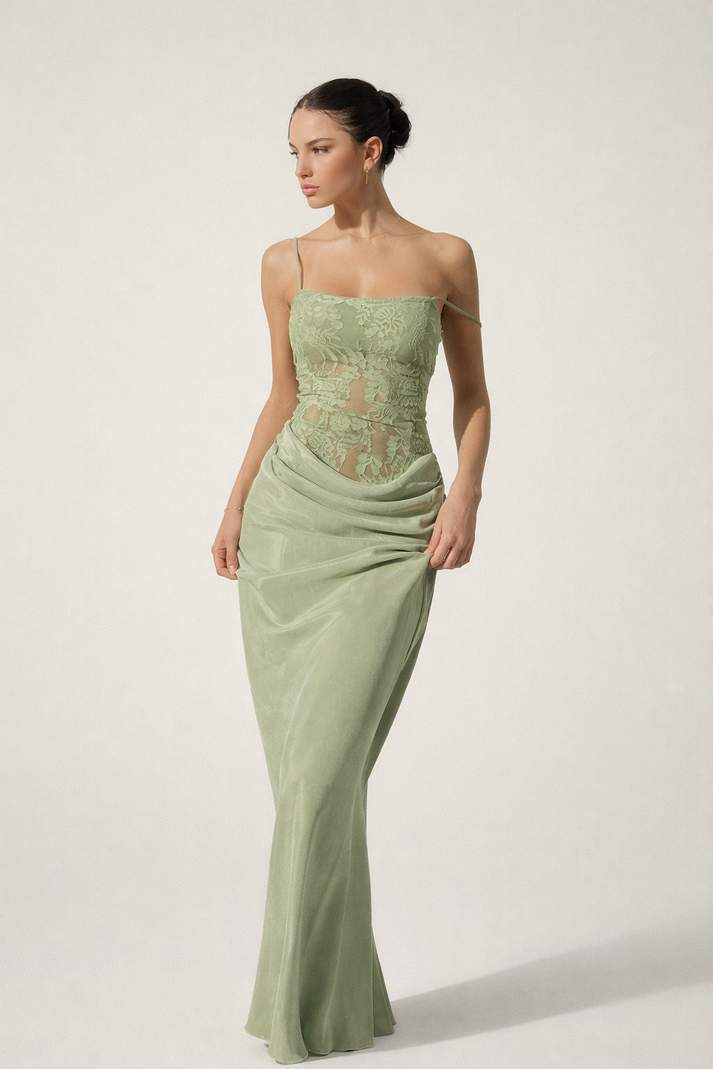 Maxikleid aus floraler Spitze für Frauen - Lina