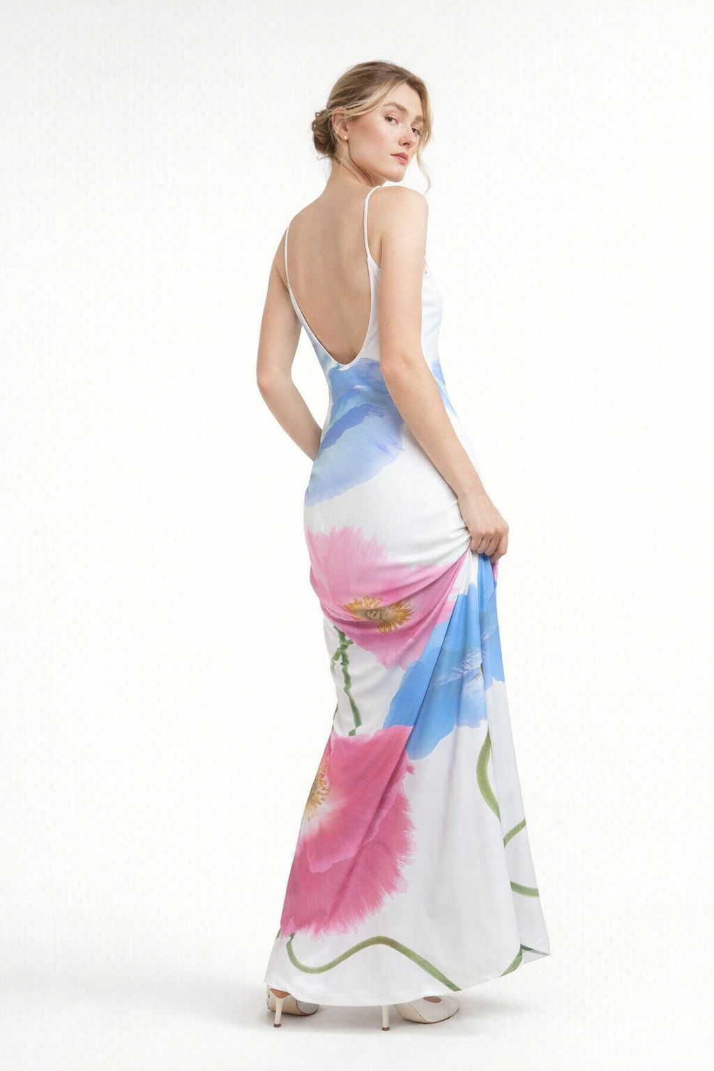 Großes Maxikleid mit Blumendruck für Frauen - Adelheid