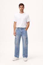 Gerade Utility-Cargo-Jeans für Männer - Falko