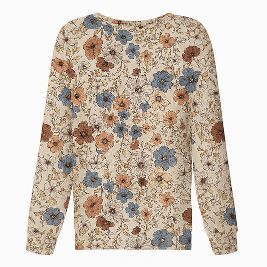 Lässige Langarm-Bluse mit Blumendruck - Lorine